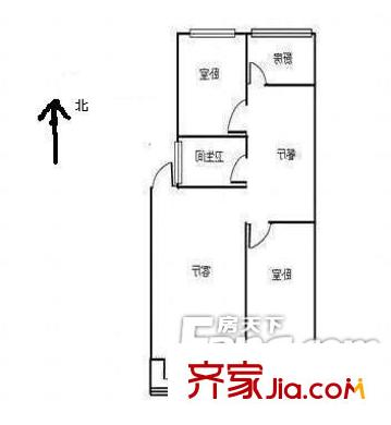 热力宿舍(花园里)户型图热力宿舍(花园里) 户型图 2室1厅1卫1厨