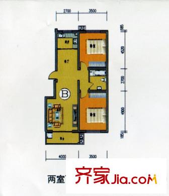 古营金景户型图户型 2室2厅1卫1厨