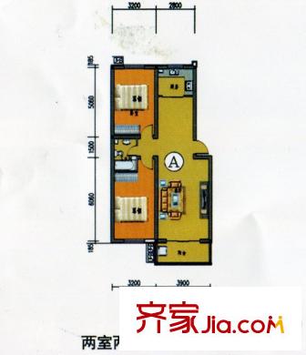 古营金景户型图户型 2室2厅1卫1厨
