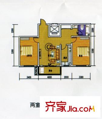 古营金景户型图户型 2室2厅1卫1厨