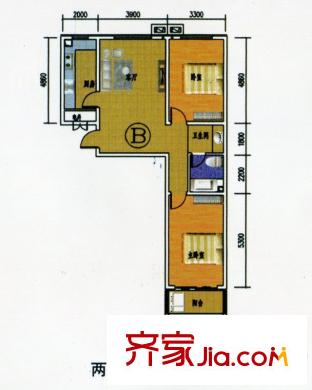 古营金景户型图户型 2室2厅1卫1厨