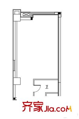 福堡秀域户型图301户型 1室1卫