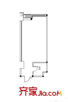 福堡秀域户型图308户型 1室1卫