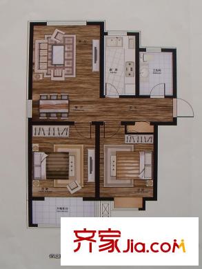 保运嘉苑户型图5#户型2 2室2厅1卫