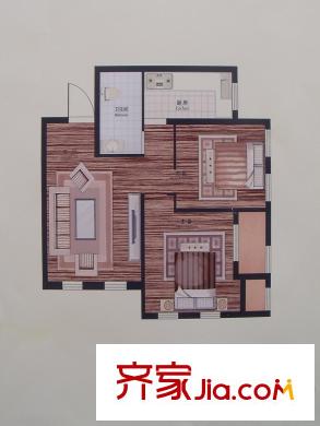 保运嘉苑户型图9#户型2 2室2厅2卫2厨