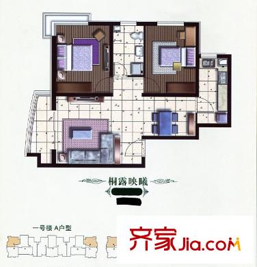 佳远水园湾户型图A户型 2室2厅1卫1厨