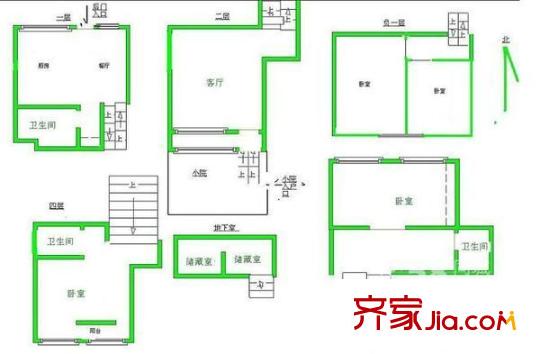 名人国际户型图600x600 (11) 4室2厅3卫1厨