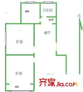 监狱宿舍户型图两市两厅 2室2厅1卫1厨