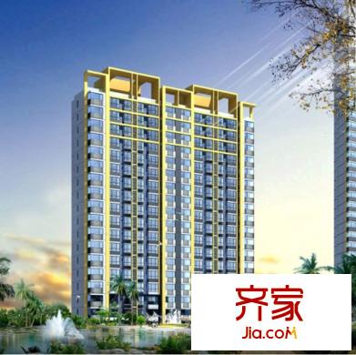 盛和嘉园A户型住宅单体透视