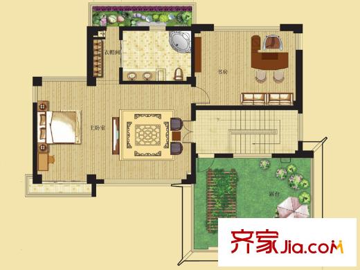 一米阳光快乐家园A2户型独栋三层 1室1厅1卫