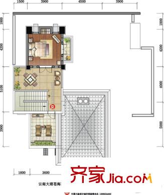 苍海高尔夫国际社区B户型-2F(137平方米) 1室2厅