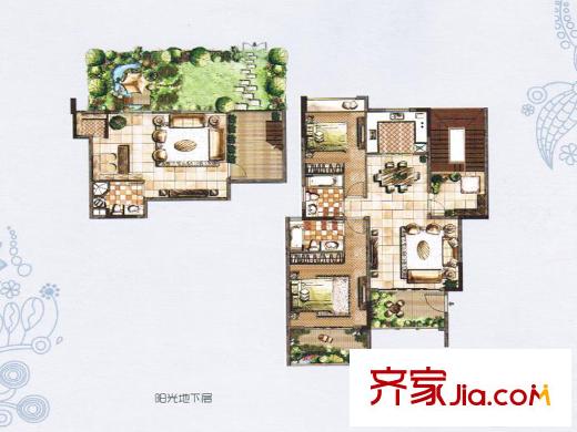 洱海传奇A2户型图 2室3厅3卫