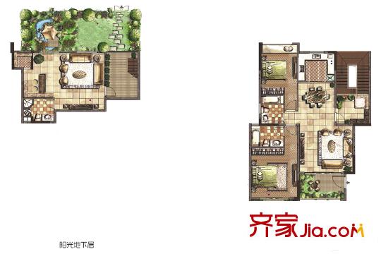 洱海传奇洋房A2户型图 2室3厅3卫