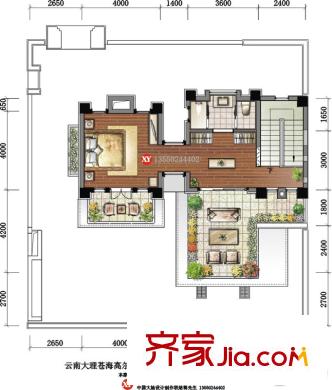 苍海高尔夫国际社区C户型-2F(137平方米) 1室4厅1卫