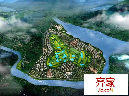西双版纳滨江果园避寒度假山庄鸟瞰图