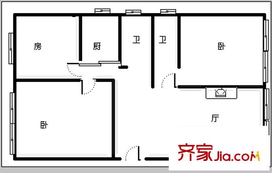 东方丽苑 3室 户型图