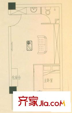 和谐时代户型图I户型 1室1厅1卫1厨