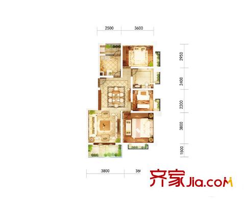 官房・都铎城邦G-5 3室2厅1卫1厨