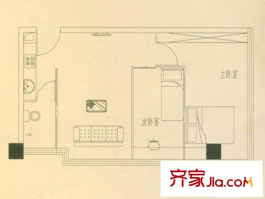 和谐时代户型图G户型 2室1厅1卫1厨