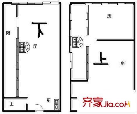 一米阳光 2室 户型图