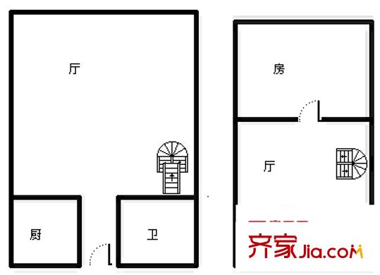 一米阳光 2室 户型图