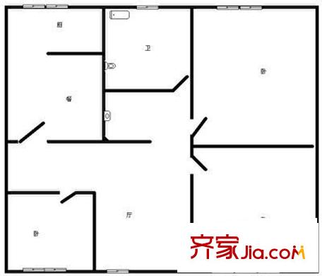 东寺街育红小学宿舍 3室 户型图