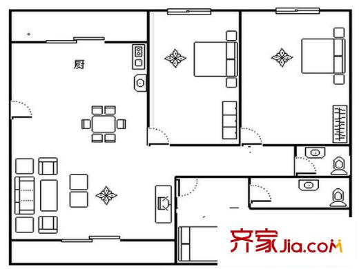 东寺街育红小学宿舍 4室 户型图
