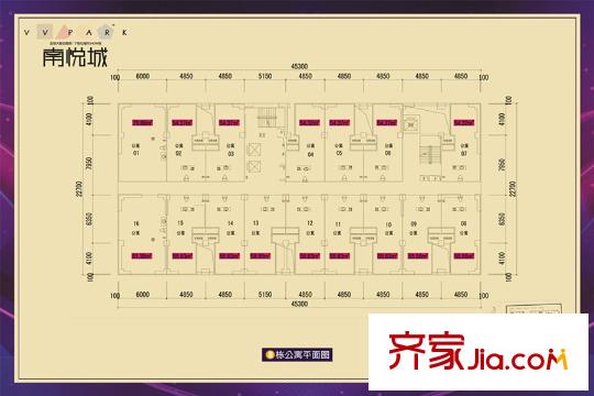 南悦城8栋公寓平面图 1室
