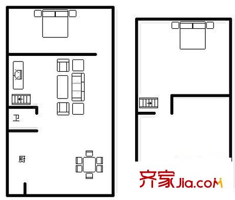 一米阳光 2室 户型图