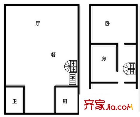 一米阳光 2室 户型图