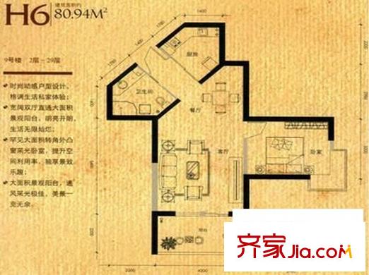 东寺街育红小学宿舍 1室 户型图