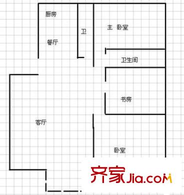 博客寓 3室 户型图