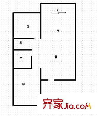 博客寓 2室 户型图