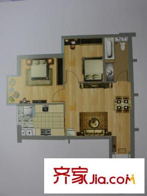 鑫世界C/D3'户型 2室2厅1卫1厨