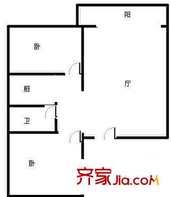 博客寓 2室 户型图
