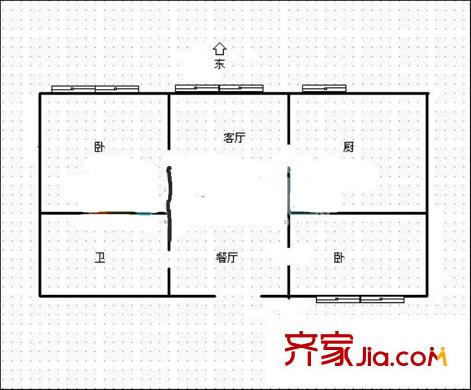 西楚眠山花园 2室 户型图
