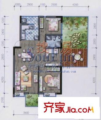 博客寓户型图梦想庭居 2室2厅1卫1厨