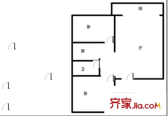 博客寓 2室 户型图