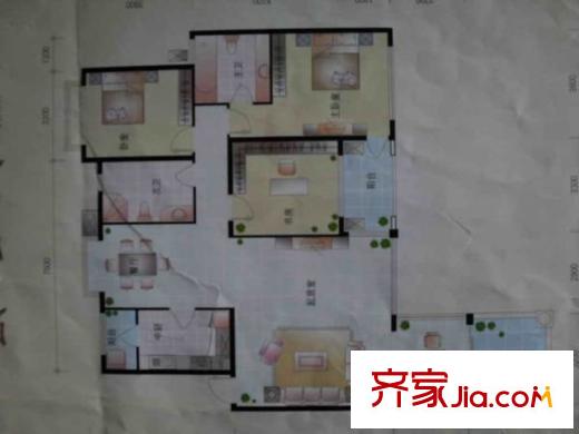 世纪城叠春苑户型图叠春苑 3室 户型图 3室2厅2卫1厨