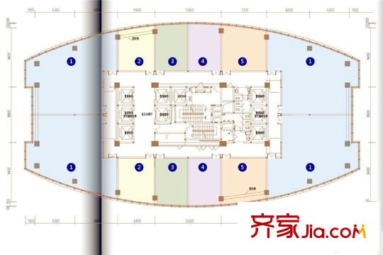 保利・六合写字楼平层图 1室