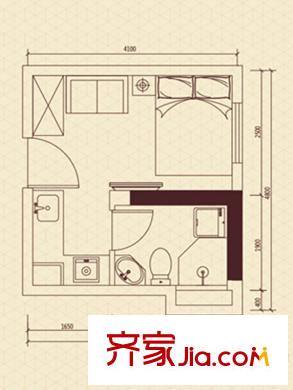 保利・六合公寓D13户型 1室1厅1卫