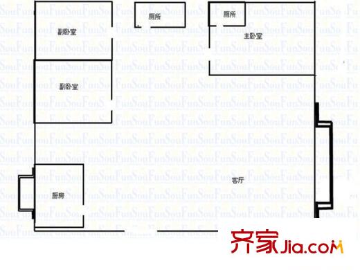 西楚眠山花园 3室 户型图