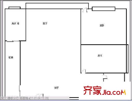 西楚眠山花园户型图4 2室2厅1卫1厨