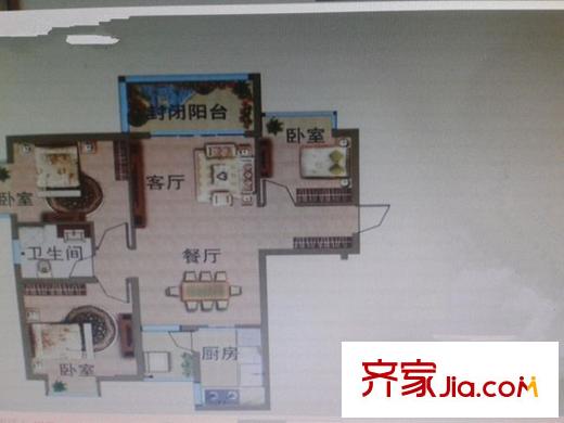 朝花曦拾之联邦国际中心 3室 户型图