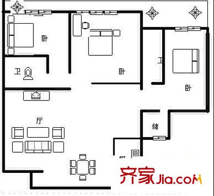 森林湖 5室 户型图