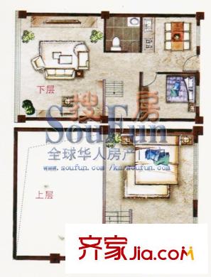 城市之光户型图A1户型 2室2厅1卫1厨