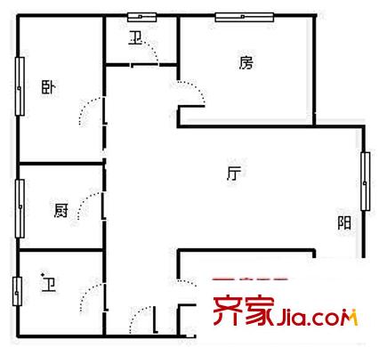 盘江花园 3室 户型图