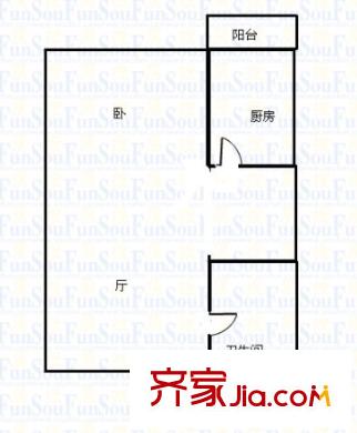 汇都国际二期户型图户型图 1室 1室1厅1卫1厨