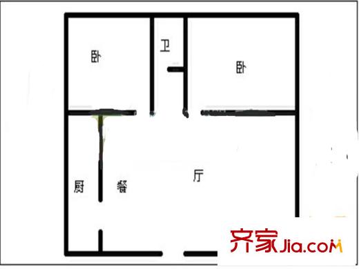盘江花园 2室 户型图