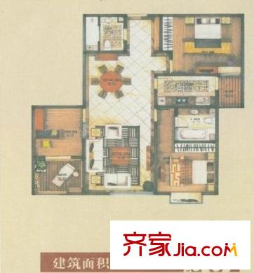 汇都国际二期户型图户型图 3室 3室2厅1卫1厨